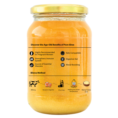 Malnad Gidda A2 Cow Ghee | Pure Bilona Grass-Fed Desi Ghee